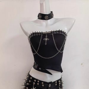 Women Strapless Crop Top
