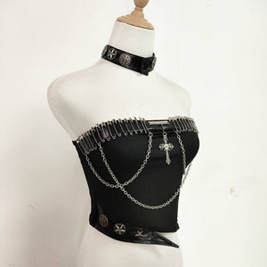 Women Strapless Crop Top