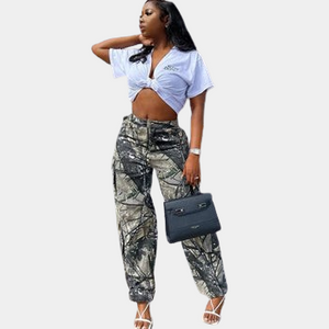 Women Streetwear Camo Cargo Pants