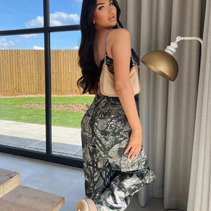 Women Streetwear Camo Cargo Pants