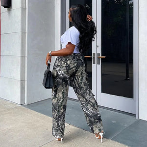 Women Streetwear Camo Cargo Pants