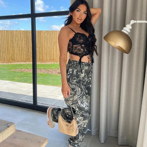 Women Streetwear Camo Cargo Pants