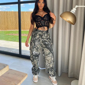 Women Streetwear Camo Cargo Pants