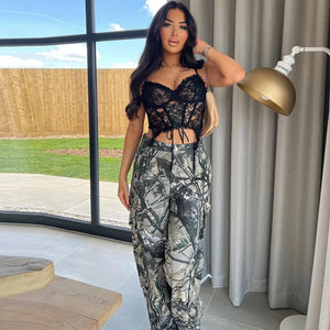 Women Streetwear Camo Cargo Pants