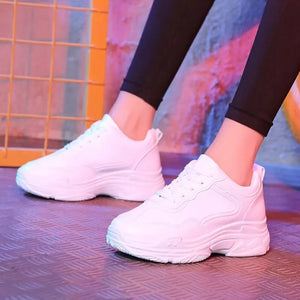 Women White Platform Sneakers