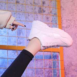 Women White Platform Sneakers