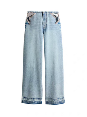 Women Y2K Jeans Star Cutout