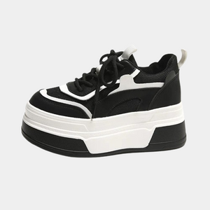 Women's Black And White Platform Sneakers