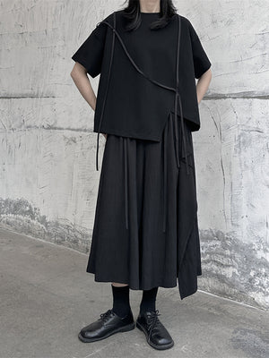 Women's Black Casual T-shirt with Short Sleeve