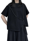 Women's Black Casual T-shirt with Short Sleeve
