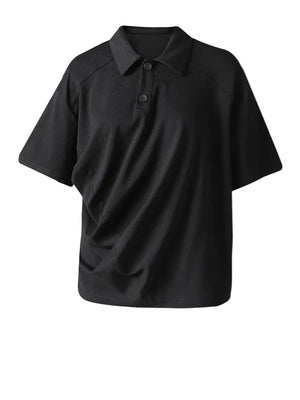 Women's Black Collar T Shirt