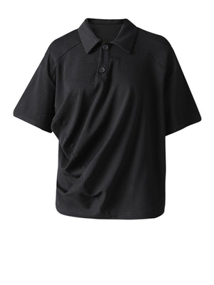 Women's Black Collar T Shirt