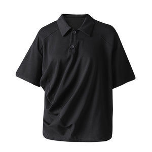 Women's Black Collar T Shirt