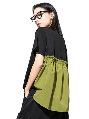 Damen-T-Shirt aus schwarzer Baumwolle