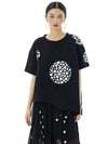 Women's Black Crew Neck T Shirt