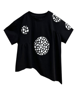 Women's Black Crew Neck T Shirt