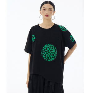 Women's Black Crew Neck T Shirt