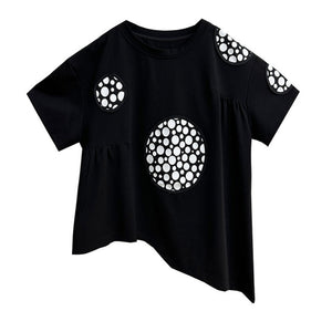 Women's Black Crew Neck T Shirt