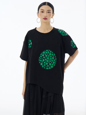 Women's Black Crew Neck T Shirt