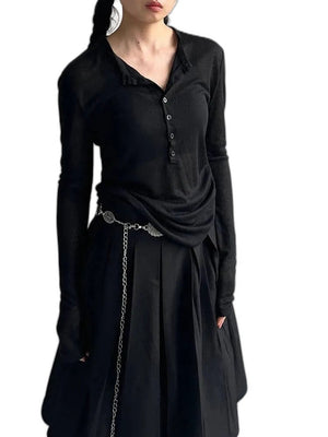 Women's Black Designer T Shirt - product view on white background