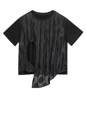 Women's Black Dot Printed Oversized T-shirt