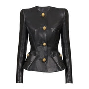 Veste en similicuir noir pour femme