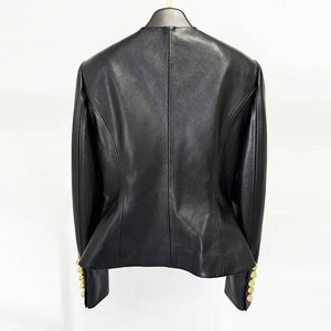 Women's Black Faux PU Leather Jacket