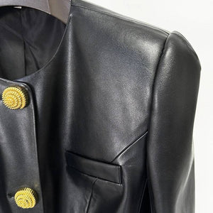 Women's Black Faux PU Leather Jacket