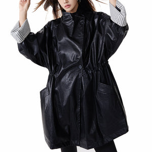 Women's Black Faux PU Leather Jackets