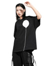 Women's Black Graphic Round Neck T Shirt