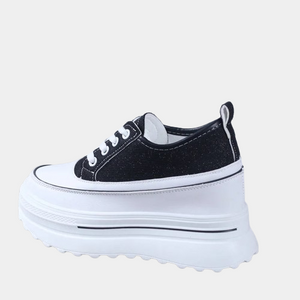 Womens Black High Top Platform Sneakers