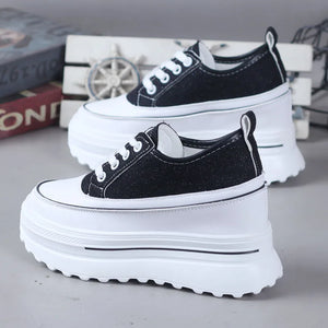 Womens Black High Top Platform Sneakers