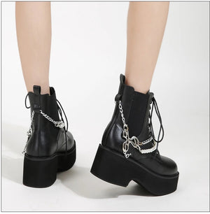 Womens Black Lace Up Ankle Boots