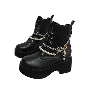 Womens Black Lace Up Ankle Boots
