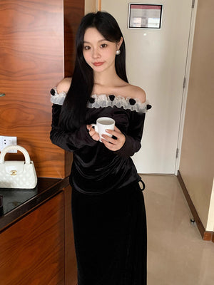 Women's Black Long Sleeve T Shirt