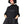 Women's Black Loose Pocket T-shirt - product view on white background