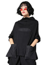 Women's Black Loose Pocket T-shirt