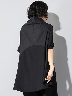 Women's Black Loose Pocket T-shirt