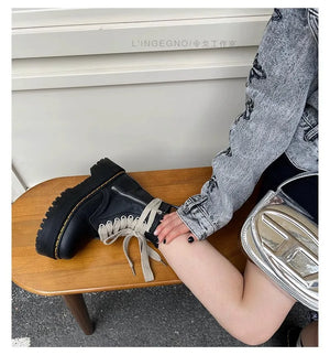 Womens Black Mid Calf Lace Up Boots