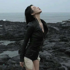 Women's Black Moto PU Leather Jacket