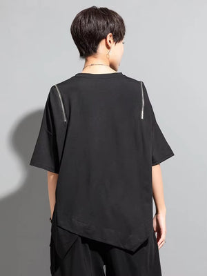 Women's Black Off Shoulder Plus Size T-shirts