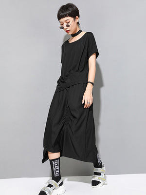 Women's Black Plain T Shirt