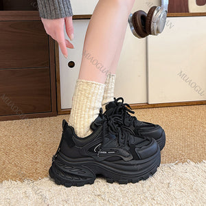Women's Black Platform Sneakers