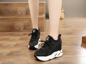 Womens Black Platform Sneakers
