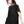 Women's black Pleated oversized T-shirt - product view on white background