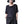Women's Black Pleated T-shirt with Short Sleeves Fashion