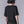 Women's Black Pleated T-shirt with Short Sleeves Fashion
