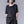Women's Black Pleated T-shirt with Short Sleeves Fashion