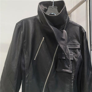 Women's Black PU Leather Jacket Slim