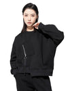 Womens Black Pullover Sweatshirt